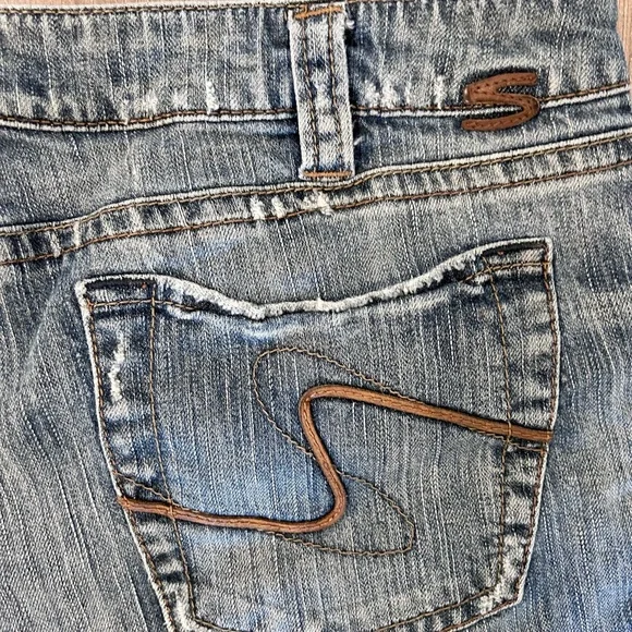 Silver Jeans Vintage Blue Frayed Denim Shorts - Picture 4 of 6